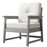 Garvee Outdoor Club Chair HDPE Recycled Plastic with Thick Cushion & Stainless Steel Screws for Deck, Yard, Garden, Porch, Grey - grey