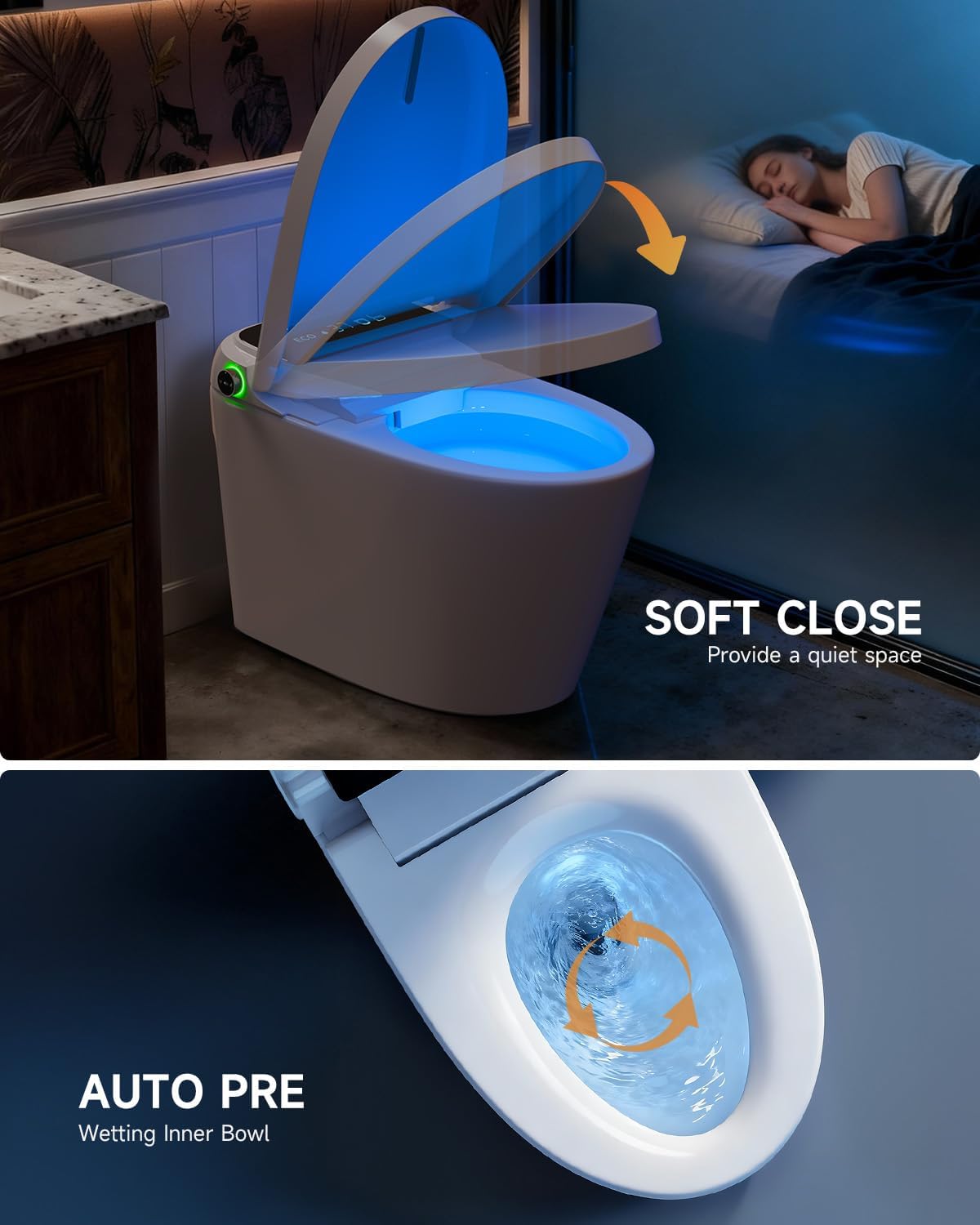 Garvee Elongated One-Piece Smart Toilet in Tankless Design with Bidet, Auto Open/Close, Heated Seat, Instant Warm Water & Dryer and Foot Sensor Operation for Bathroom
