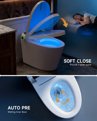 Garvee Elongated One-Piece Smart Toilet in Tankless Design with Bidet, Auto Open/Close, Heated Seat, Instant Warm Water & Dryer and Foot Sensor Operation for Bathroom