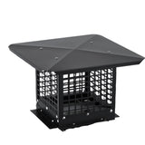 Garvee Chimney Cap, 13x18 Inches Rectangular Chimney Cover, Galvanized Steel Fireplace Chimney Caps with Adjustable Bottom, Mesh Covers for Outside Existing Clay Flue, Black - Black
