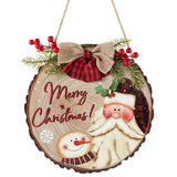 Garvee Christmas Round Wooden Hanging Sign Pendant Bow Welcome Door Sign For Home Farmhouse Front Door Decor elderly