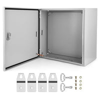 Garvee Junction Box, Steel Electrical Box 24x24x12", NEMA 4X Electrical Enclosure Box IP66 Waterproof & Dustproof, Universal Electrical Project Box with Lock & Mounting Plate