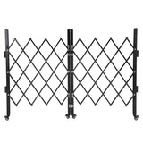 Garvee Double Folding Security Gate Heavy-Duty Steel Lockable Scissor Gate 52"H x 75"W Black Outdoor Use - Black | 52"H X 75"W