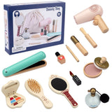 Garvee Wooden Makeup Toys Pretend Play Makeup Kit Beautiful Vanity Salon for Girls Makeup Sets for Girls, Christmas Birthday Gift for 4 5 6 7 Years Old Kids