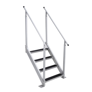 Garvee Aluminum Dock Ladder 4 Steps, Adjustable Height Dock Steps, Removable Boat Ladder 500lbs Load Capacity, Pontoon Ladder Pool Stairs with Nonslip Design for Marine Boarding Lake Pool Dock