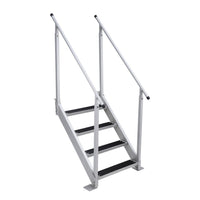 Garvee Aluminum Dock Ladder 4 Steps, Adjustable Height Dock Steps, Removable Boat Ladder 500lbs Load Capacity, Pontoon Ladder Pool Stairs with Nonslip Design for Marine Boarding Lake Pool Dock