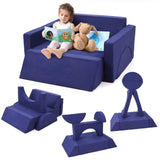 Garvee 7Pcs Kids Play Couch, Modular Kids Sofa Toddler Couch, Multifunctional Play Couch Convertible Sofa Play Set for Playroom Nursery, Navy Blue - Navy Blue