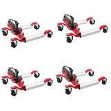 Garvee 4PC Wheel Dolly with Hydraulic Tire Jack, 1500 LBS Capacity, for Truck, RV, Trailer, Vehicle Positioning, Red