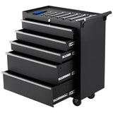 Garvee 5-Drawer Rolling Tool Chest Cold-Rolled Steel Tool Cabinet with Key Lock for Garage Warehouse Repair Shop, Black - Black