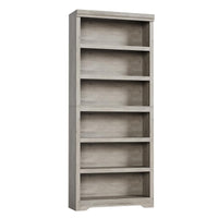 Garvee 6 Tier Bookshelf, 75" Tall Farmhouse Bookcase with Adjustable Shelves, 31.5" W Floor Standing Open Display Storage Rack with Anti-Slip Design for Home Office, Balcony, Library, Study / Living Room, Gray