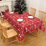 Garvee Red and White Tablecloth Christmas Table Cloths Spill Proof Anti-Wrinkle Polyester Xmas Table Cloth for Kitchen Parties Holiday Dinner Tabletop, Rectangle/Oblong, 60"x 120", Red - Gifts
