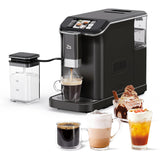 Garvee Fully Automatic Espresso Machine,Coffee Maker With 20 Bar, Milk System, 7 Coffee Varieties, Intuitive Touch Display, Coffee Machine With Auto Clean Filter for Cappuccino, Latte, Espresso Maker - Sliver