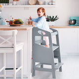 Garvee Toddler Learning Tower Step Stool for Kitchen Counter Bathroom Sink, Adjustable Height, Non-Skip Feet & Heavy Duty, Chalkboard, Wood Standing Tower for Toddlers 1-3