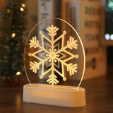 Garvee Christmas 3D LED Night Light Optical Illusion Lamps, LED Table Desk Lamps with Acrylic Flat & ABS Base & USB Charger for Kids Bedroom Decoration Snowflake - Snowflake