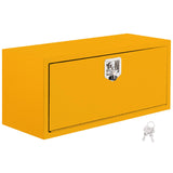 Garvee 30x14x16 Inch Underbody Truck Box Black Steel Lockable Waterproof Tool Storage Organizer for Trucks Heavy Duty, Yellow - Yellow
