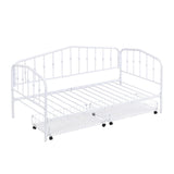 Garvee Twin Size Metal Daybed With 2 Drawers Space Saving Sturdy Iron Frame Easy Assembly White 78"L x 41.3"W x 38.6"H