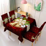 Garvee Dining Room Table and Chair Covers Stretchable Removable Washable Kitchen Table and Chair Covers Protect Dining Room-Christmas Decorations, Holiday Party - Tablecloth 140*180cm Bells