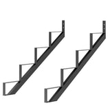 Garvee 2 Pack Steel Stair Riser Metal Stair Step Riser For Outdoor Steps And Stairs 2, 4 Step Black