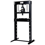 Garvee 20Ton Hydraulic Shop Press with Stamping Plates Heavy Duty H-Frame Garage Floor Press for Bending, Straightening, Installing Bearings & U-Joints, Adjustable 2"-29.5" Range, Steel Color - Black