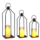 Garvee Acrylic LED Candle with Remote Control and Iron Wire Candelabra - Flameless Warm Flicker Light for Home and Weddings - Black