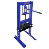 Garvee 6-Ton Hydraulic H-Frame Shop Press - 4-Hole Adjustable Height Table with Movable Plates for Garage and Professional Use, Blue - Blue