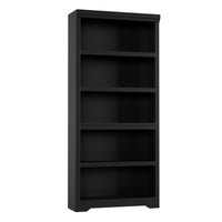 Garvee 5 Tier Bookshelf, 69" Tall Farmhouse Bookcase with Adjustable Shelves, 31.5" W Floor Standing Open Display Storage Rack with Anti-Slip Design for Home Office, Balcony, Library, Study / Living Room, Black