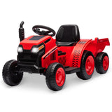 Garvee Ride - P Series: Kids Ride on Tractor with Trailer, Kids’ Electric Vehicles with Wear-Resistant Wheels, LED Headlights, Music & USB Port, Kids Ride on Car Toys for Toddlers Kids, Red - Red