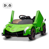 Garvee 12V Kids Ride On Car, Licensed Lamborghini Venono Electric Car w/Parent Remote Control, Scissor Door, 3 Speeds, LED Headlights, Rocking & Music, Battery Powered Ride on Toy for Boys Girls- Green - Green