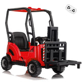 Garvee Ride - P Series: 12V Kids Forklift Ride-On: Indoor/Outdoor Fun, Realistic Design, Music, Speed Switch, 66lb Max Load, Remote Control, Ages 3-7 - Red - Red