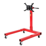 Garvee Engine Stand 1300 LBS Rotating Motor Stand with 360° Rotating Head, Adjustable Arms, Casters for Vehicle Maintenance, Durable Steel, Black - Red