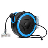Garvee Heavy Duty Retractable Power Cord Reel with 3 Lighted Outlets - Blue & Black