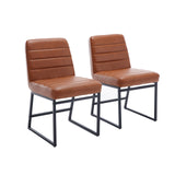 Garvee Upholstered Kitchen Chair Easy Assembly Brown PU Leather One Size - Brown