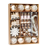 Garvee 50 Pcs Christmas Ball Ornaments Set, Champagne Gold Shatterproof Christmas Tree Decoration Balls, Printed Hanging Balls for Holiday Party Wedding - 