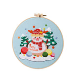 Garvee Embroidery Starter Kit with Christmas Pattern and Instructions, 2023 Merry Christmas Santa Snowman Hand-Stitched Cross Stitch Set, Embroidery Kits for Beginners Snowman