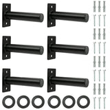 Garvee Wall Mounted Weight Plate Holder, Fit 2inch Olympic Weight Plates, Protective Rubber Pad, Max Capacity 300 lb, Black - 