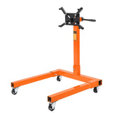 Garvee Engine Stand 1300 LBS Rotating Engine Motor Stand with 360-Degree Rotating Head, Adjustable Arms, Casters for Vehicle Maintenance, Durable Steel, Black - Orange