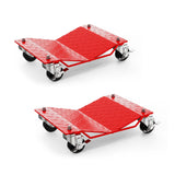 Garvee Car Wheel Dolly Set of 2 Heavy Duty Vehicle Mover Dolly with Brakes for Cars Trucks Trailers Motorcycles, 3000LBS Capacity, Red - Red