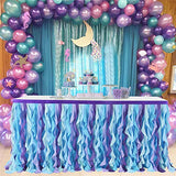Garvee Curly Mermaid Color Tulle Table Skirt for Wedding Party Decoration 9FT