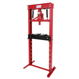Garvee 12-Ton Hydraulic Shop Press - Heavy-Duty Benchtop H-Frame with Pneumatic Adjustable Height , Red - Red+Black