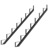 Garvee 2 Pack Steel Stair Riser, Metal Stair Step Riser for Outdoor Steps and Stairs, 7 Step, Black