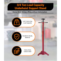 Garvee 3/4 Ton Underhoist Support Stand - 1655 lbs Capacity Jack Stand with 38.4" to 75.4" Lifting Range for Vehicle Lifting and Support, Black