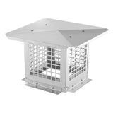 Garvee Chimney Cap, 9x9 Inches Square Chimney Cover, Stainless Steel Fireplace Chimney Caps with Adjustable Bottom, Mesh Covers for Outside Existing Clay Flue, Silver - Silver