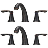 Garvee Bathroom Faucet, 8 Inch Bathroom Faucets for Sink 3 Hole, Widespread Brushed Nickel Bathroom Faucet with Pop up Drain and cUPC Lead-Free Hose (Oil Rubbed Bronze 2 Packs) - Oil Rubbed Bronze