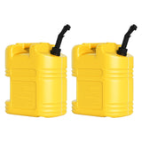 Garvee 5 Gallon Gas Can 2x Pack Heavy-Duty No-Spill Liquid Container with Level Gauge Air Release Valve Utility Storage Pail 15.4x7.1x11 Inch - Yellow
