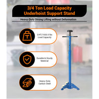 Garvee 3/4 Ton Underhoist Support Stand - 1655 lbs Capacity Jack Stand with 38.4" to 75.4" Lifting Range for Vehicle Lifting and Support, Blue