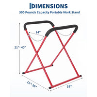 Garvee 36"x31"x41" Portable Workbench - Folding Heavy-Duty Automotive Fender Bumper Stand with Adjustable Padded Support, Powder-Coated Black, 2 Pack