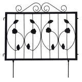 Garvee Decorative Garden Fence 6 Pack, 23.6in (H) x 11.8ft (L) Rustproof Metal Border Fences Decor Animal Barrier for Yard Outdoor - Black-A