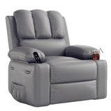 Garvee 27" Oversized Recliner Chair , Manual Recliner for Adults, Lazy Boy with 1.5x Sponge Filling, Cup Holder, and Retractable Armrests, for Living Rooms, Bedrooms, and Nurseries, Gray - Gray