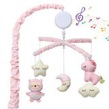 Garvee Baby Crib Mobile, Nursery Mobile for Crib with Music Motor Spinner, Musical Crib Toys for Infants 0-6 Months Girls and Boys, Crib Mount Mobiles with 36 lullabies, Pink