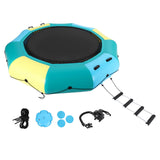 Garvee Inflatable Water Trampoline 10FT 15FT Floating Trampoline for Adults Lake Pool Ocean with Ladder Ropes Pump Anchor Bags